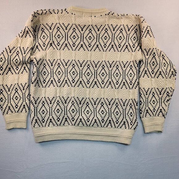 Vintage Expressions Men XL Hand Framed Cable Knit Cotton Sweater Cottagecore Ski - Picture 5 of 10